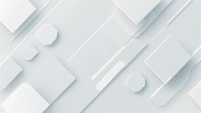 Futuristic looping seamless refined abstract white background geometric design surreal ambience cascading softly abstract cinematic loop