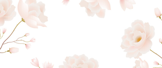 Obraz premium Pastel Pink Flower With White Background