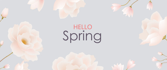 Obraz premium Spring Flower Banner With Pastel Background