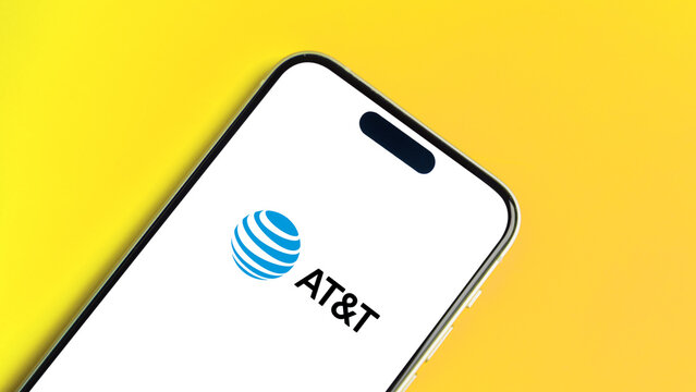 AT&T logo displayed on a smartphone screen &ndash; Delhi, India &ndash; June 04, 2025