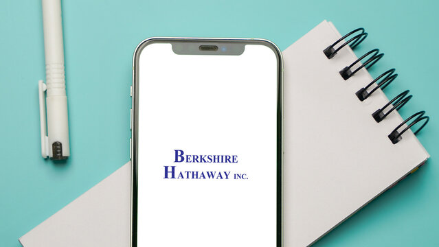 Berkshire Hathaway Inc. logo displayed on a smartphone screen &ndash; Delhi, India &ndash; June 04, 2025