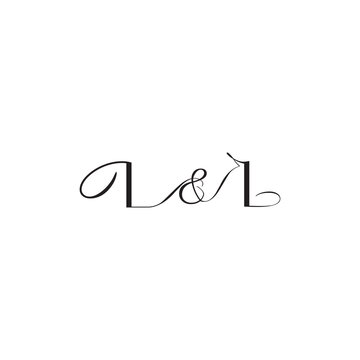 caligraphic style monogram luxury elegant logo design LL wedding initial concept letter