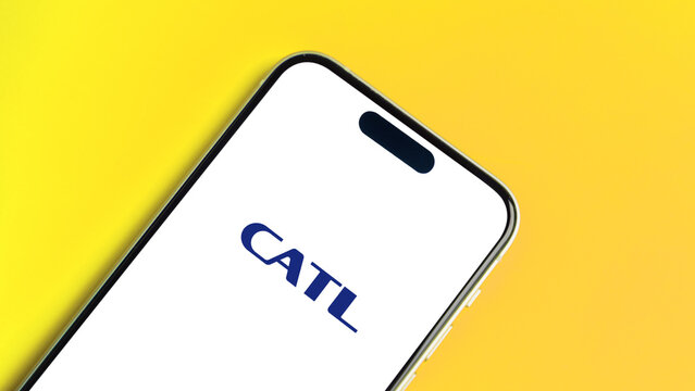 CATL logo displayed on a smartphone screen &ndash; Delhi, India &ndash; June 04, 2025