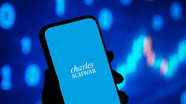 Charles Schwab logo displayed on a smartphone screen &ndash; Delhi, India &ndash; June 04, 2025