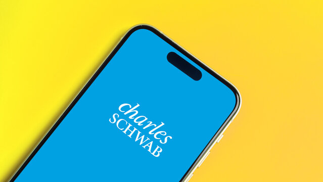 Charles Schwab logo displayed on a smartphone screen &ndash; Delhi, India &ndash; June 04, 2025
