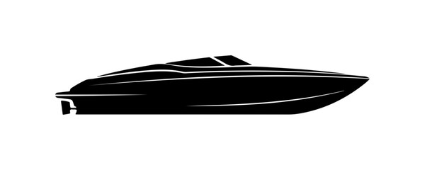 Vector black speedboat icon