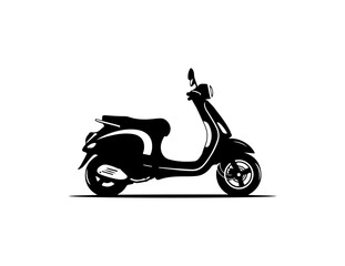 Obraz premium Vector scooter icon, black silhouette