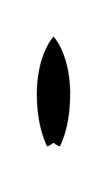 Vector black surfboard icon