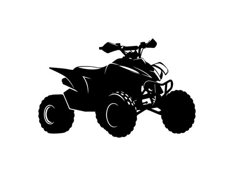 Vector black ATV quad bike silhouette icon