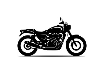 Obraz premium Vector motorcycle icon, black silhouette