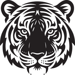 Obraz premium Black and white tiger head illustration