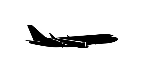 Black airplane silhouette vector
