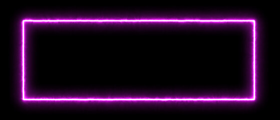 Neon Rectangle on Black: A striking neon rectangle, emitting a vibrant and luminous glow against a stark black backdrop. This image embodies modern design and visual appeal. © MD