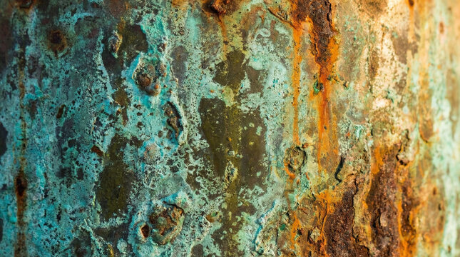Weathered green patina copper texture background with oxidized surface and historic depth, aged warm backdrop perfect for heritage brand art institution or premium editorial design