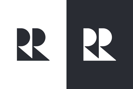 Modern lettermark R logo with geometric optical illusion effect. A bold minimalist monogram using negative space and layered shapes to create a striking visual identity for creative or tech brands.