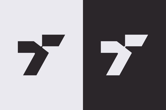 Modern lettermark T logo with geometric construction and arrow element. A bold minimalist monogram expressing direction, progress, and movement, suitable for tech, logistics, or digital brands.