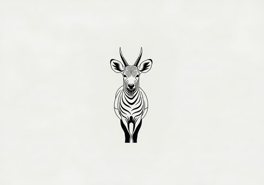 Elegant Zebra Antelope Hybrid Illustration.