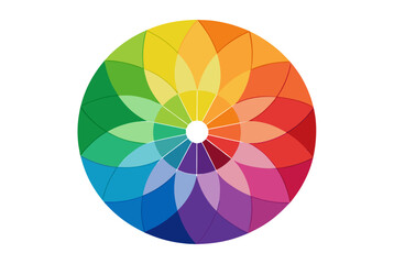 Obraz premium Color Spectrum Mandala Wheel with Layered Petal Segments