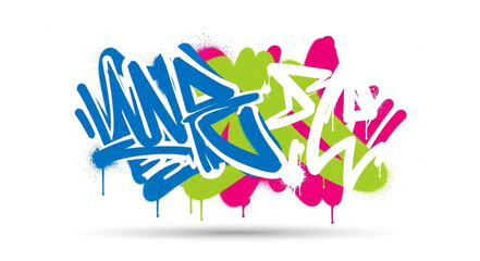 Colorful Urban Graffiti Art on Wall. © Man