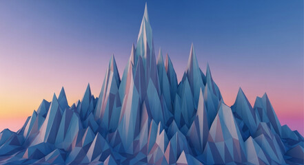 Majestic Ice Mountain Peak with Sharp Crystals. © Man