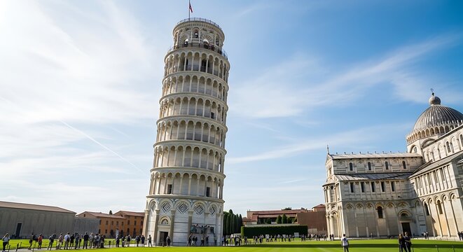 Leaning Tower of Pisa Italy landmark architecture.