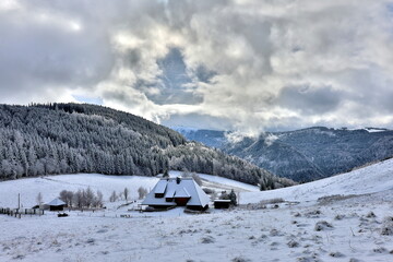 Winterlandschaft auf dem Hinterwaldkopf bei Freiburg im Breisgau