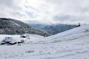 Naklejka premium Winterlandschaft auf dem Hinterwaldkopf bei Freiburg im Breisgau