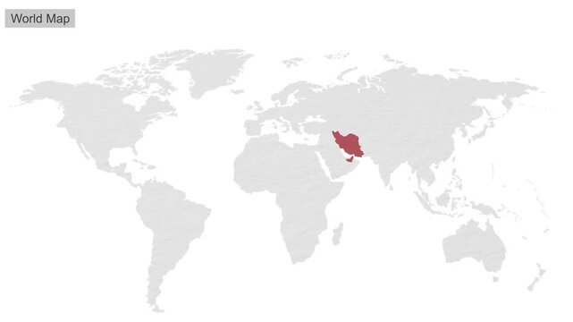 Iran and UAE map highlighted on world map 05 animated motion background video footage dynamic visual for digital media presentations marketing screens
