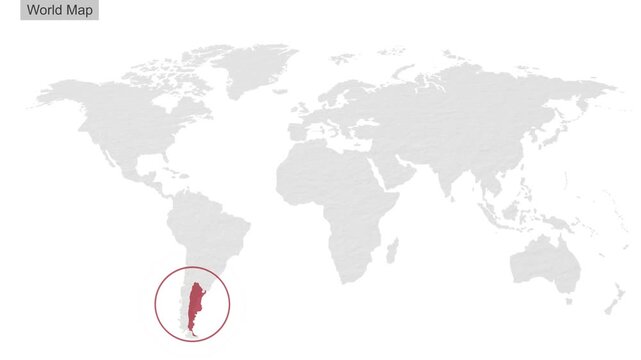 Argentina map highlighted on world map 05 animated motion background video footage dynamic visual for digital media presentations marketing screens an