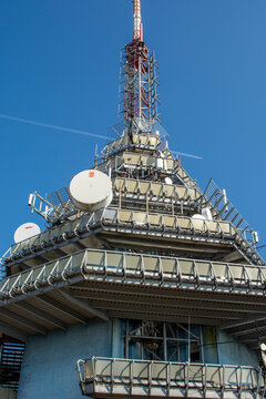 The Zobor tower, a radio and television transmitter in Nitra, Slovakia .