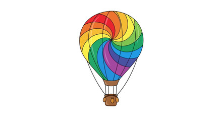 Colorful Hot Air Balloon Illustration. © Wahyu