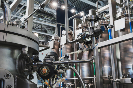 Machine for industrial pharmaceutical production of medicines, industrial pharmaceutical production concept background