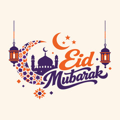 Fototapeta premium Eid Mubarak Vector Design