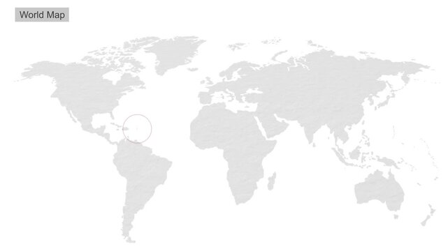 Antigua and Barbuda map highlighted on world map 05 animated motion background video footage dynamic visual for digital media presentations marketing 