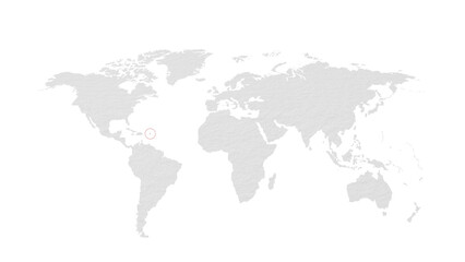 Fototapeta premium Antigua and Barbuda map highlighted on world map 0100 digital illustration graphic visual image suitable for design projects presentations marketing m