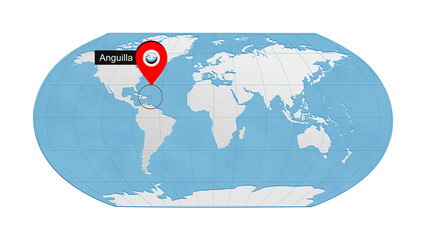 Anguilla map highlighted on world map 0112 digital illustration graphic visual image suitable for design projects presentations marketing materials we