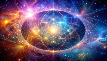 Obraz premium Vibrant Cosmic Energy Swirling in Space.
