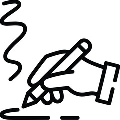 Hand writing icon, pencil drawing symbol, creative sketch design, note taking graphic, communication concept, artistic illustration, content creation, education