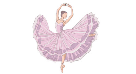Elegant ballerina dancing en pointe in a beautiful pink tutu. © Khansa505