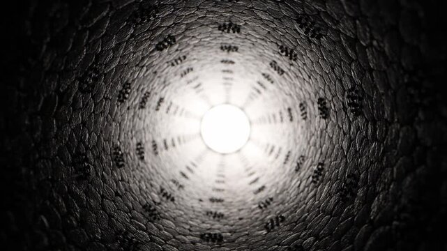 Abstract geometric tunnel texture with forward motion