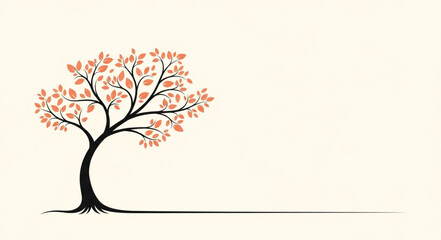 Obraz premium Elegant Tree with Pink Blossoms and Branches.