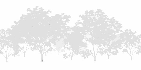 Fototapeta premium Silhouetted trees against a bright white background create a calming scene