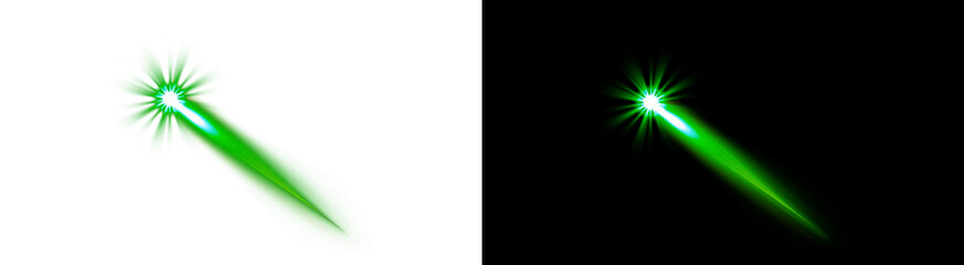 PNG image of Bright energetic green laser beam shooting diagonally across the visual field on transparent background © RifahTasnia