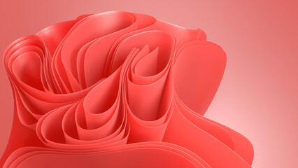 An abstract 3D background with smooth curves creates a sense of depth and movement. Ideal for website design, presentations and creative design.