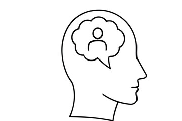 Mind Thinking Brain Idea Outline Icons Pack, Psychology and Communication Concept Vector