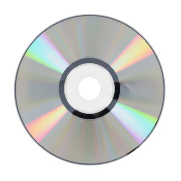 Close-up view of a blank cd disc isolated on transparent background
