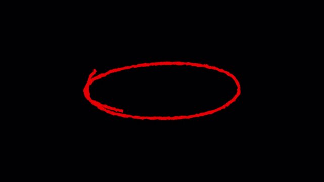 Red Scribble Circle Overlay for Promotional Content. 4K Video