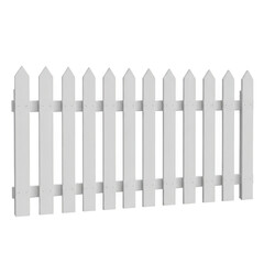 Obraz premium White picket fence isolated on transparent background