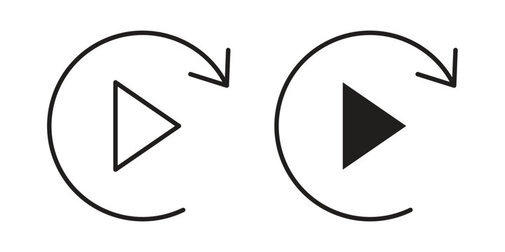 Replay icon. Perfect for app and web interfaces, marketing, etc.
