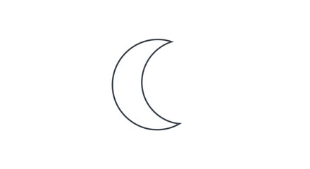Obraz premium Simple Crescent Moon Icon Outline, Minimalist Celestial Graphic, Night Sky Symbol